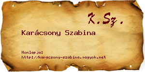 Karácsony Szabina névjegykártya
