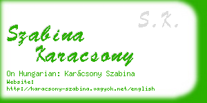 szabina karacsony business card