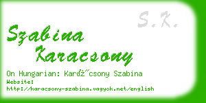 szabina karacsony business card